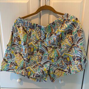 Patagonia Funhoggers Shorts - Women's Thriving Planet/Lago Blue!  Size L ! NWOT